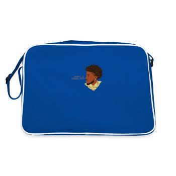 black proud design hard + educated man afro - Retro Bag - blue/white - Back