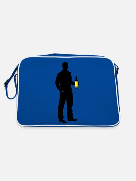 Icône de silhouette de buveur - Sac Retro - bleu/blanc - Dos