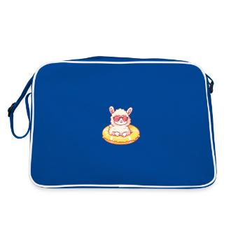 Alpaca Llama Comic Cool - Retro Bag - blue/white - Back