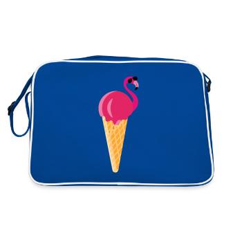 Ice cream Waffle Ice Cream Ice Cream Scoop Flamingo Ice Cream - Retro Bag - blue/white - Back