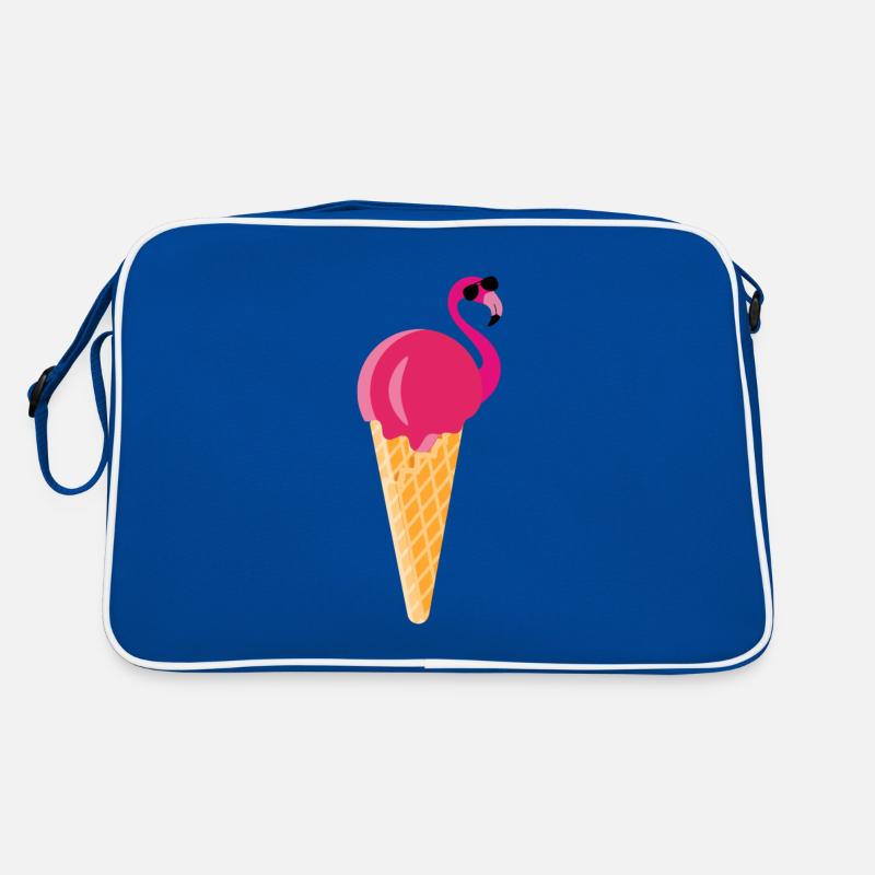 Crème glacée Gaufre Crème glacée Crème glacée Scoop Flamingo Crème glacée Sac Retro