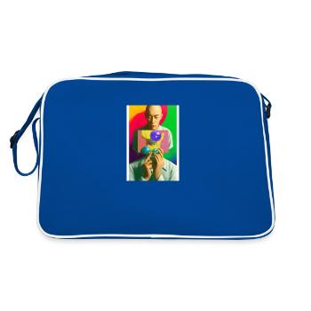 LSD TRIPPING PICTURE - TRIPPING ART WORK - Sac Retro - bleu/blanc - Dos