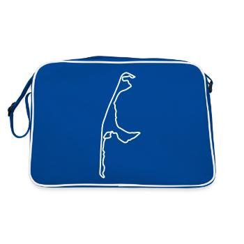 Island of Sylt - Contour (white) - Retro Bag - blue/white - Back