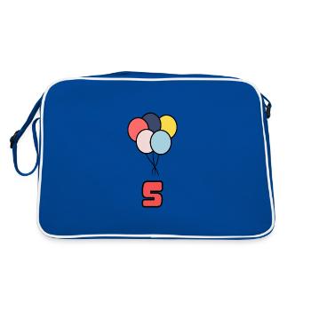 5. 5 YEARS. 5TH ANNIVERSARY. BIRTHDAY 5 YEARS - Retro Bag - blue/white - Back
