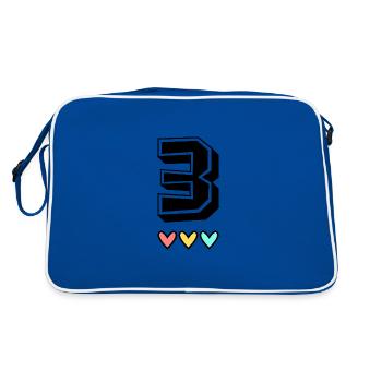3 ANS. 3e ANNIVERSAIRE. ANNIVERSAIRE 3 ANS. 3 - Sac Retro - bleu/blanc - Dos