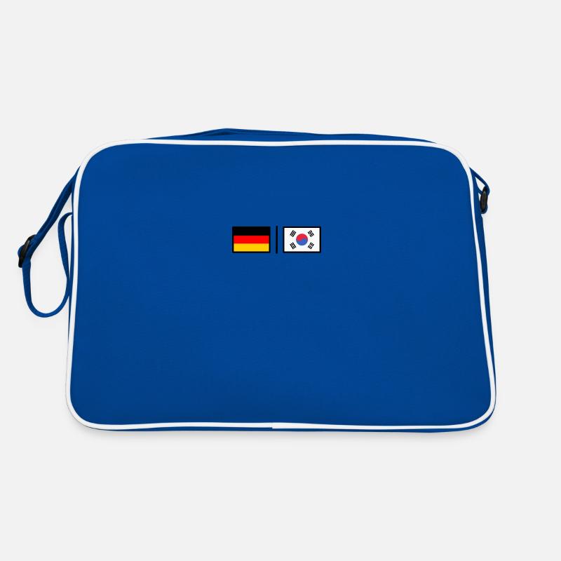 Germany & Korea - Retro Tasche - Blau/Weiß