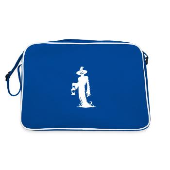 Creepy Laughing Magic Ghost Halloween Style - Retro Bag - blue/white - Back