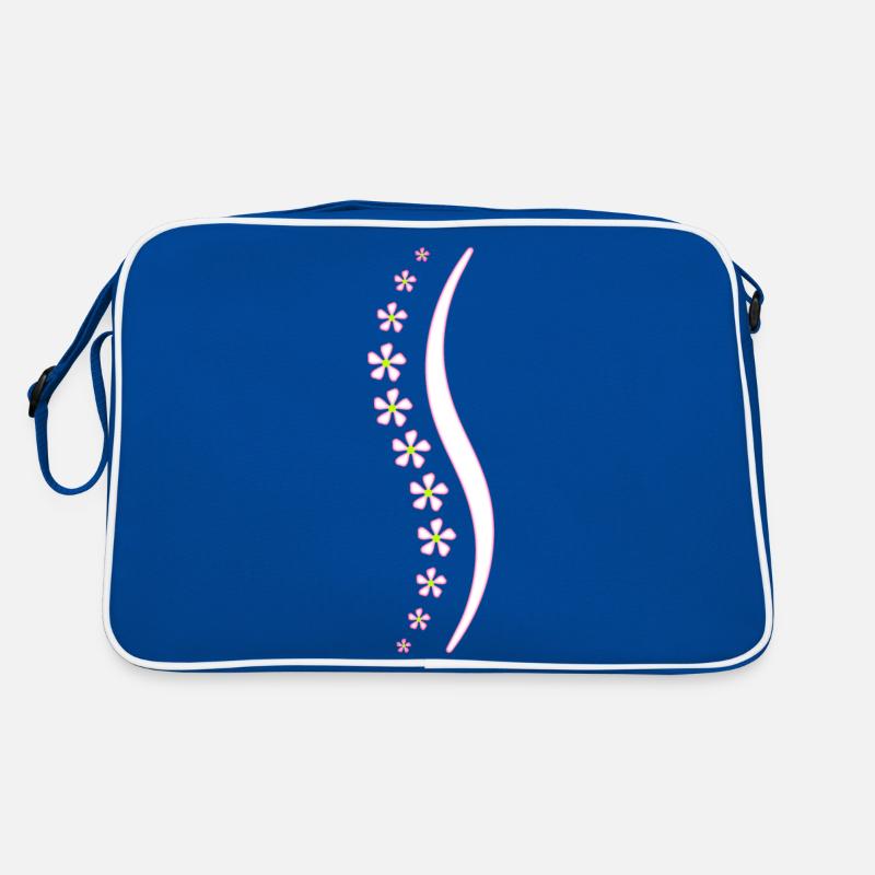 Blumen-Wirbelsäule rosa Retro Tasche