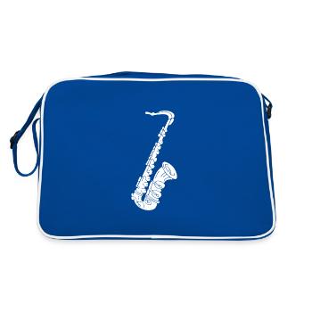 Saxophone - saxophone a woodwind instrument - Retro Bag - blue/white - Back