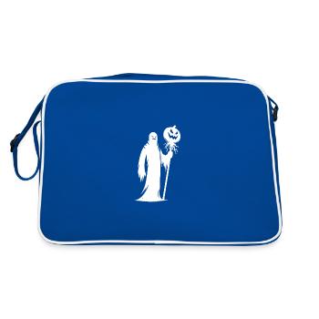 Citrouille d’Halloween magique effrayante - Sac Retro - bleu/blanc - Dos