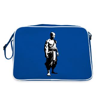 Shaolin Monk - Martial Arts Sticker - Retro Bag - blue/white - Back
