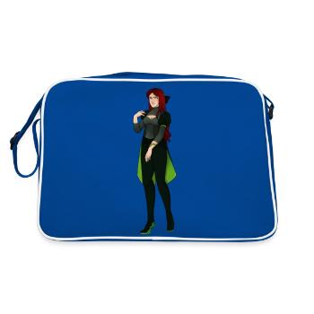 Zephia - Retro Tasche - Blau/Weiß - Hinten