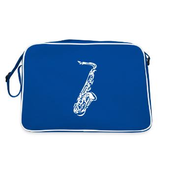 Saxophone - saxophone a woodwind instrument - Retro Bag - blue/white - Back