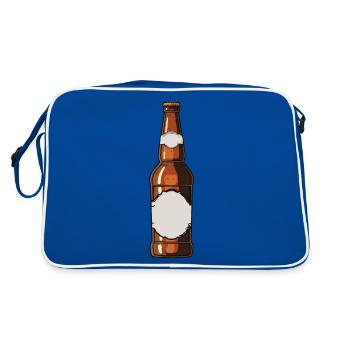 Beer Bottle Beer Drinking Symbol - Retro Bag - blue/white - Back
