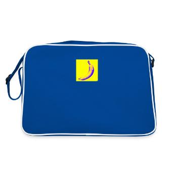 Violet/Banane jaune (clair) - Sac Retro - bleu/blanc - Dos