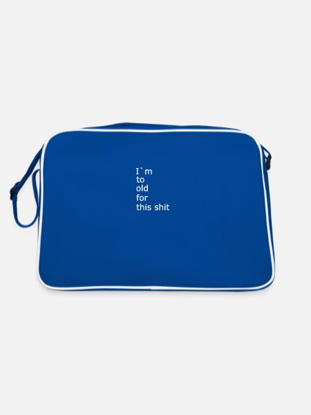 I m to old for this shit 1 - Retro Bag - blue/white - Back