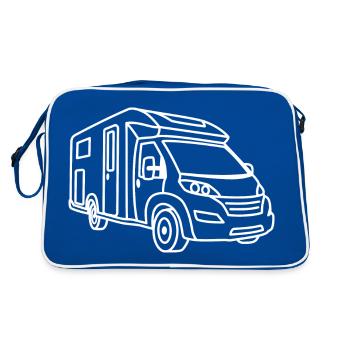 Motorhome semi-integrated - front - contour white - Retro Bag - blue/white - Back