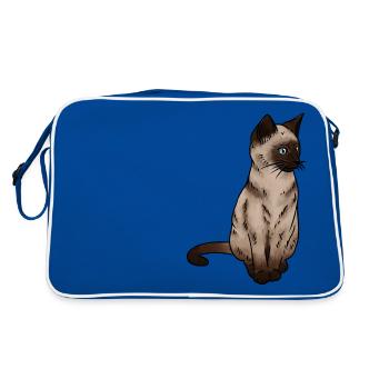 SiamEse Cat Siamese Cat - Retro Bag - blue/white - Back