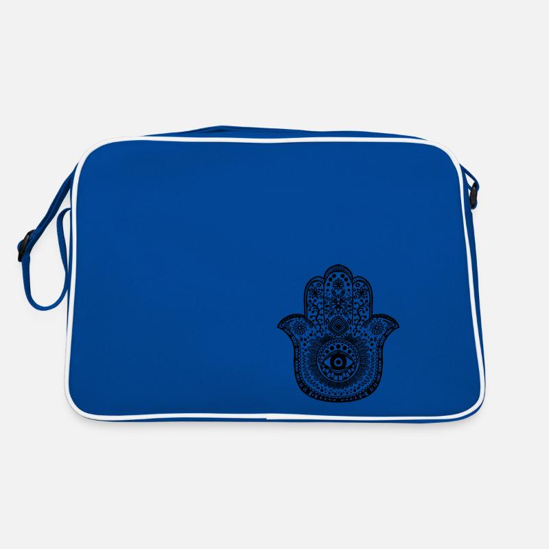 Hamsa Hand - Main de Fatima - Sac Retro - bleu/blanc