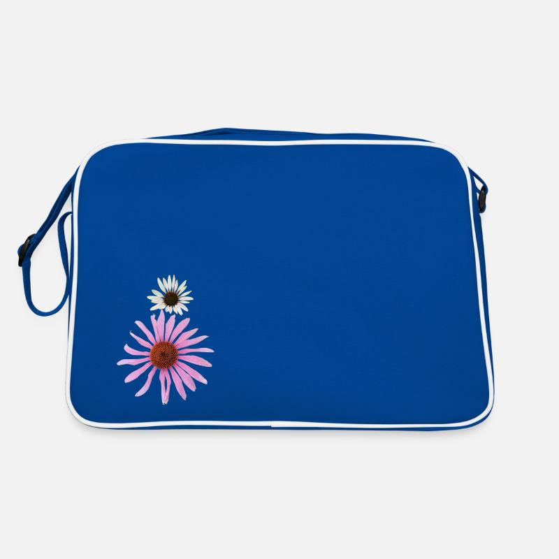 Der Sonnenhut (Enchinacea) - Retro Tasche - Blau/Weiß
