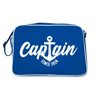 CAPTAIN SINCE 2024 KAPITÄN - Retro Tasche - Blau/Weiß - Hinten