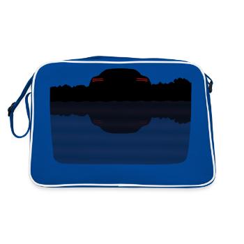 Car at the lake - Retro Bag - blue/white - Back
