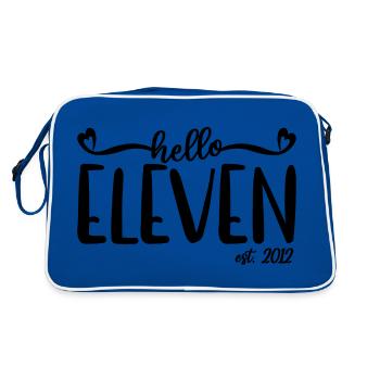 11. Geburtstag Kinder Mädchen 11 Hallo Elf Est. 2012 - Retro Tasche - Blau/Weiß - Hinten