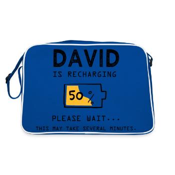 David prénom drôle sarcastique Cadeaux david - Sac Retro - bleu/blanc - Dos