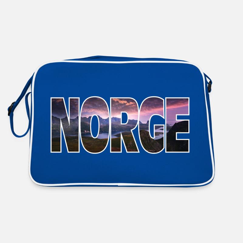 Norwegen - Retro Tasche - Blau/Weiß