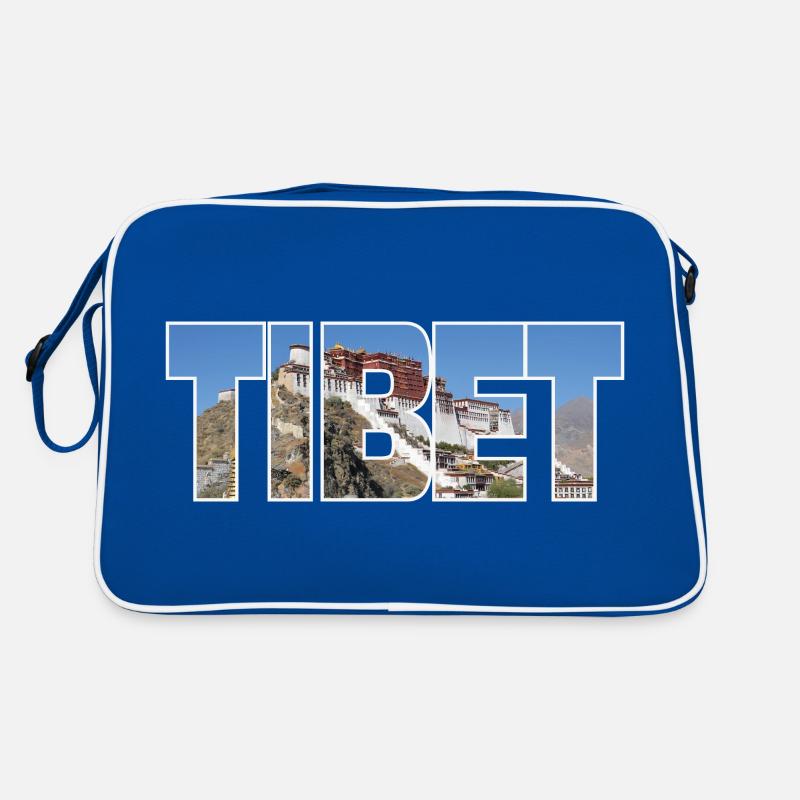 Tibet - Retro Tasche - Blau/Weiß