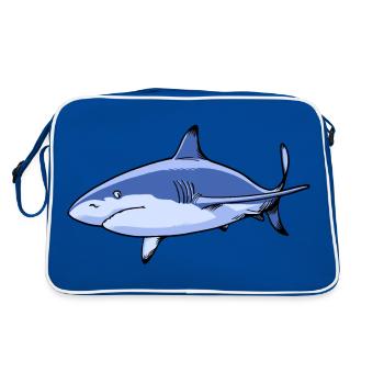 Shark - Retro Bag - blue/white - Back
