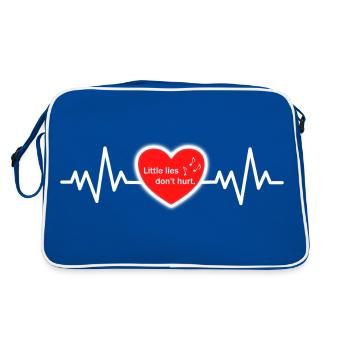 Battement de cœur Les petits mensonges ne font pas de mal Design - Sac Retro - bleu/blanc - Dos