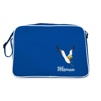 Lachmöwe Wismar - Retro Tasche - Blau/Weiß - Hinten