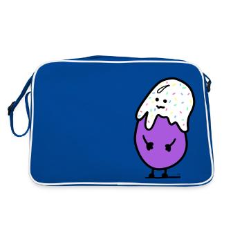 Bohne - Retro Tasche - Blau/Weiß - Hinten