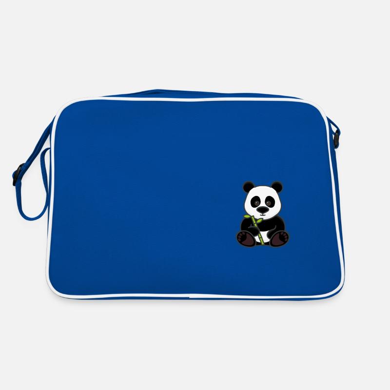 Panda mit Bambus Retro Tasche