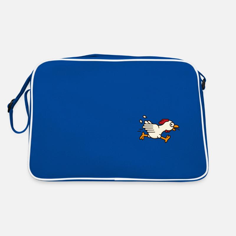 Poulet en fuite - Sac Retro - bleu/blanc