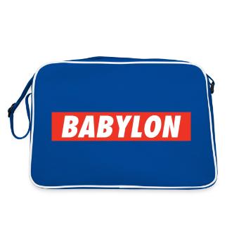 Babylon Down Rasta Reggae Rastafari One Love Roots - Retro Tasche - Blau/Weiß - Hinten