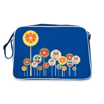 Lolliflower flower meadow - Retro Bag - blue/white - Back