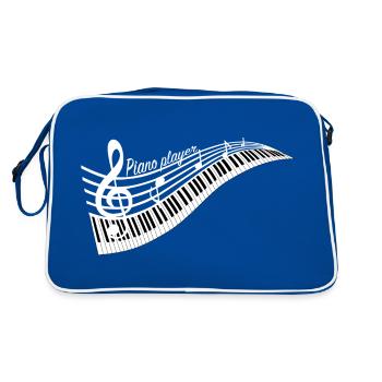 Pianiste à clavier - sur l’obscurité - Sac Retro - bleu/blanc - Dos