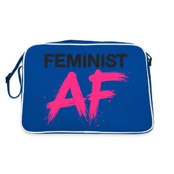 Féministe AF Déclaration Dicton - Sac Retro - bleu/blanc - Dos