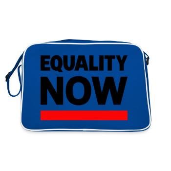 Slogan de la déclaration EQUALITY NOW - Sac Retro - bleu/blanc - Dos