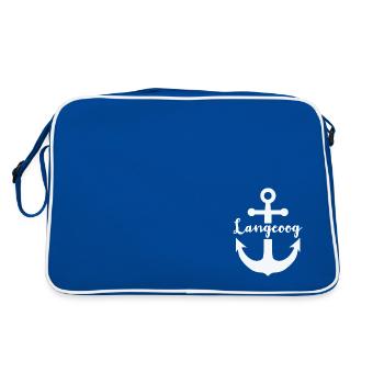 North Sea island Design Langeoog - Retro Bag - blue/white - Back