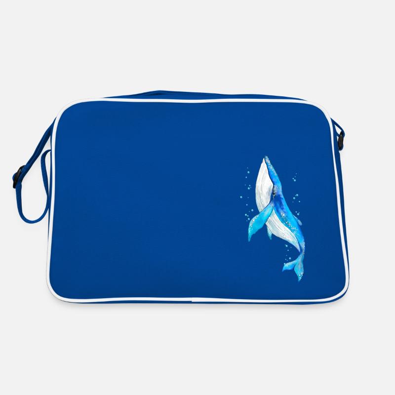 Wal - Retro Tasche - Blau/Weiß