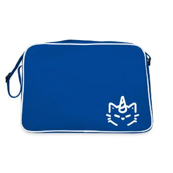 tête de chat-licorne Blanc - Sac Retro - bleu/blanc - Dos