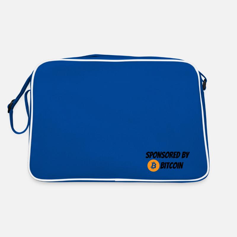 Gesponsert von Bitcoin - Retro Tasche - Blau/Weiß
