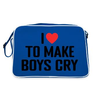 J’aime faire pleurer les garçons - Sac Retro - bleu/blanc - Dos