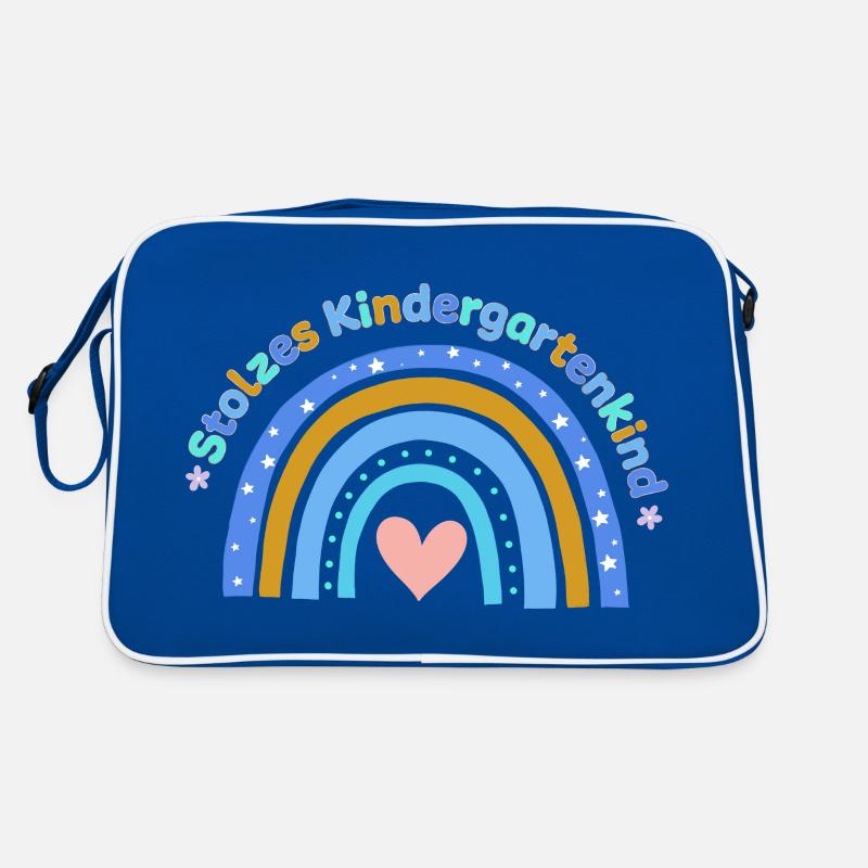 Kindergarten - Retro Tasche - Blau/Weiß