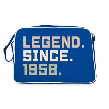 Legenden wurden im 1958 geboren Geschenkideen 1958 - Retro Tasche - Blau/Weiß - Hinten