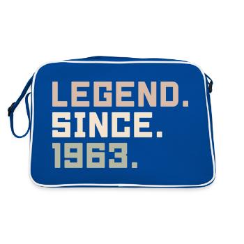 Legenden wurden im 1963 geboren Geschenkideen 1963 - Retro Tasche - Blau/Weiß - Hinten