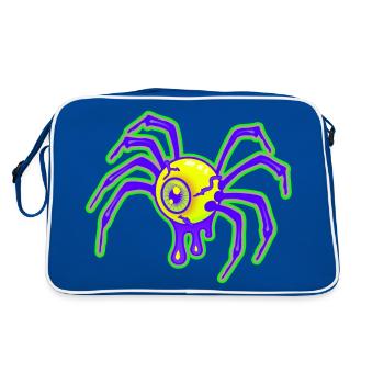 L'œil d'Halloween - Jaune - Sac Retro - bleu/blanc - Dos